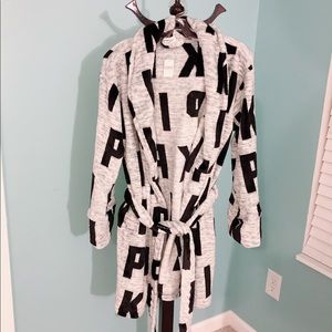 Pink super soft Robe in color grey